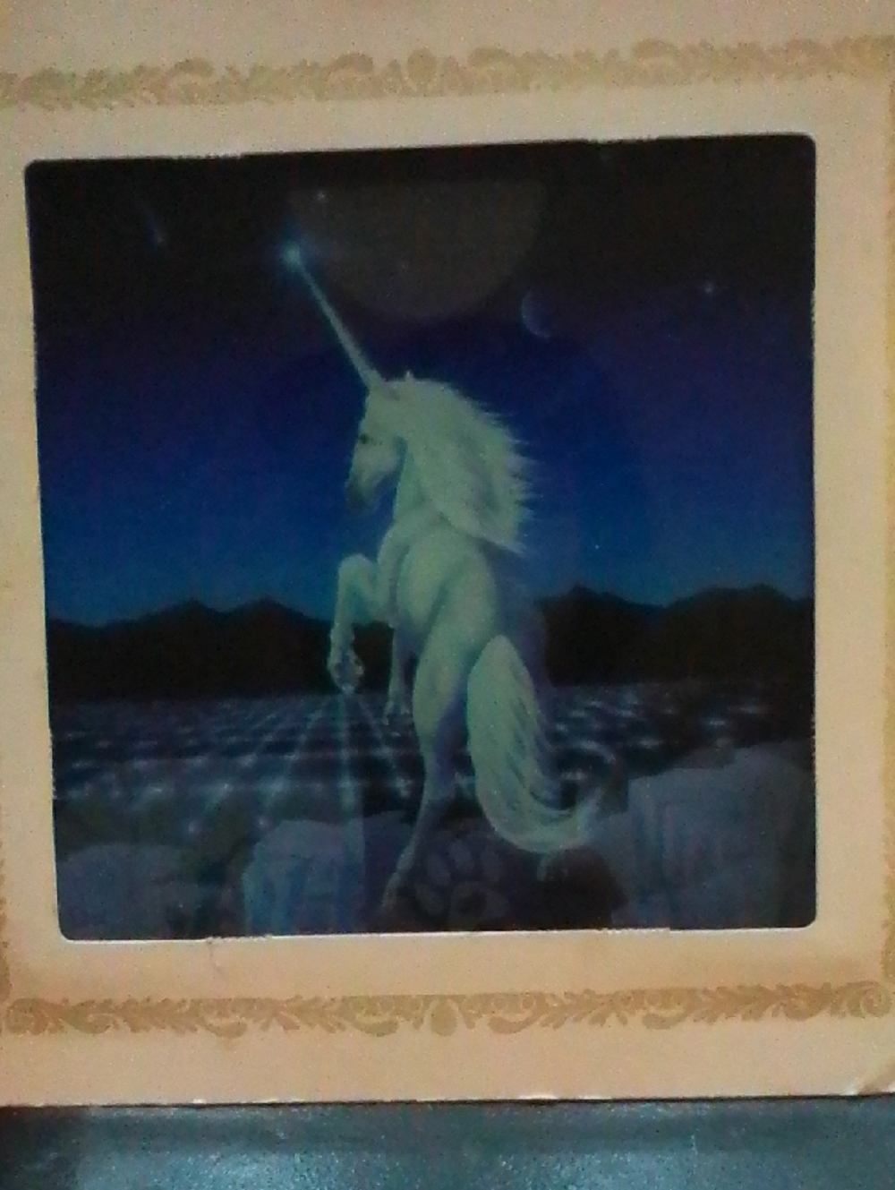 White Unicorn Nightscape Wall Art Print